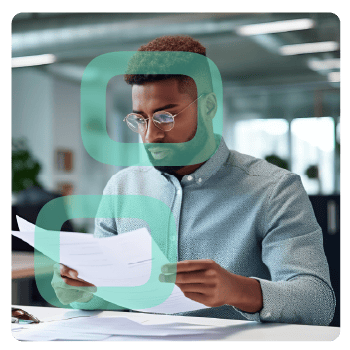 Man reviewing report